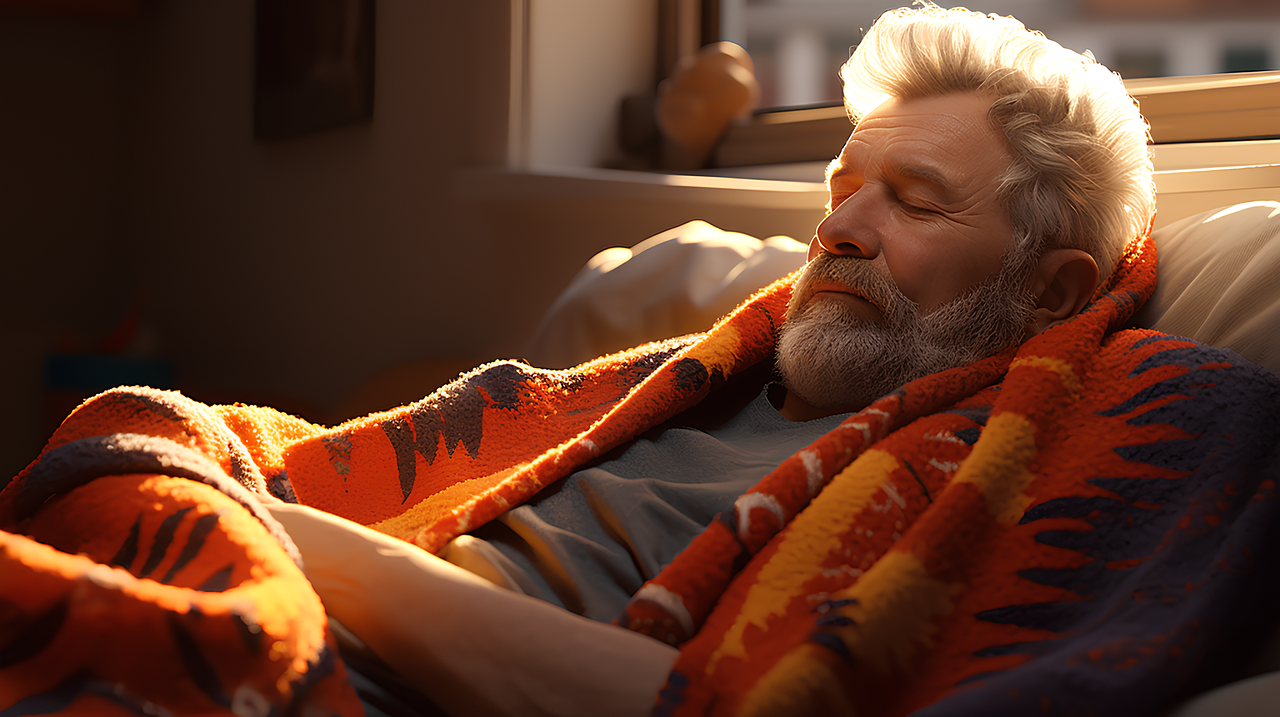 Un senior qui fait la sieste