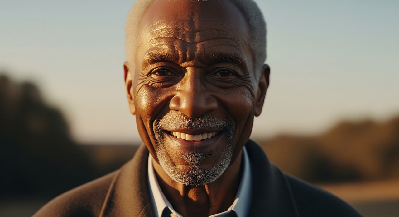 Senior souriant
