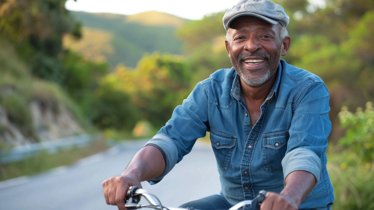 Senior à vélo